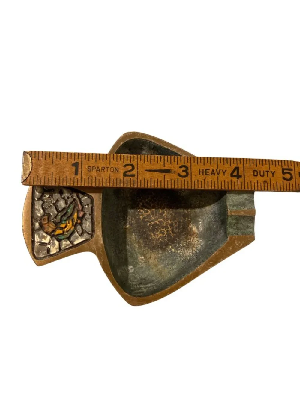 Vintage Dayagi Miniature Brass Ashtray Hand Painted Made In Israel